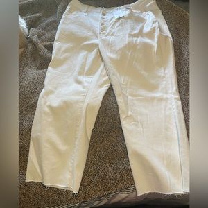 The coveted WHITE Judy Blue jeans! NWT, size 18 wide leg crop, button fly